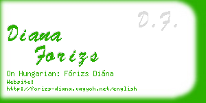 diana forizs business card